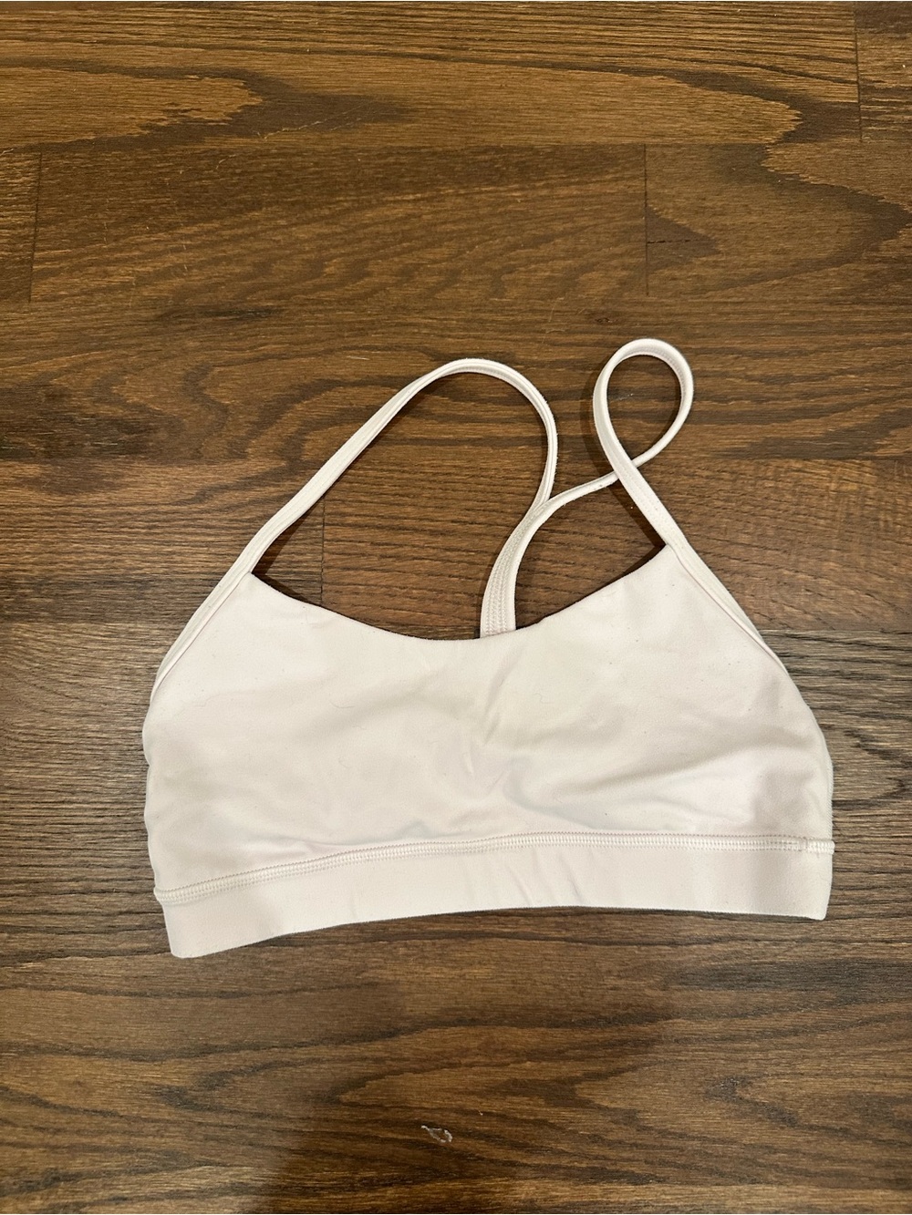 lululemon athletica pale pink seamless sports bra with slim double straps